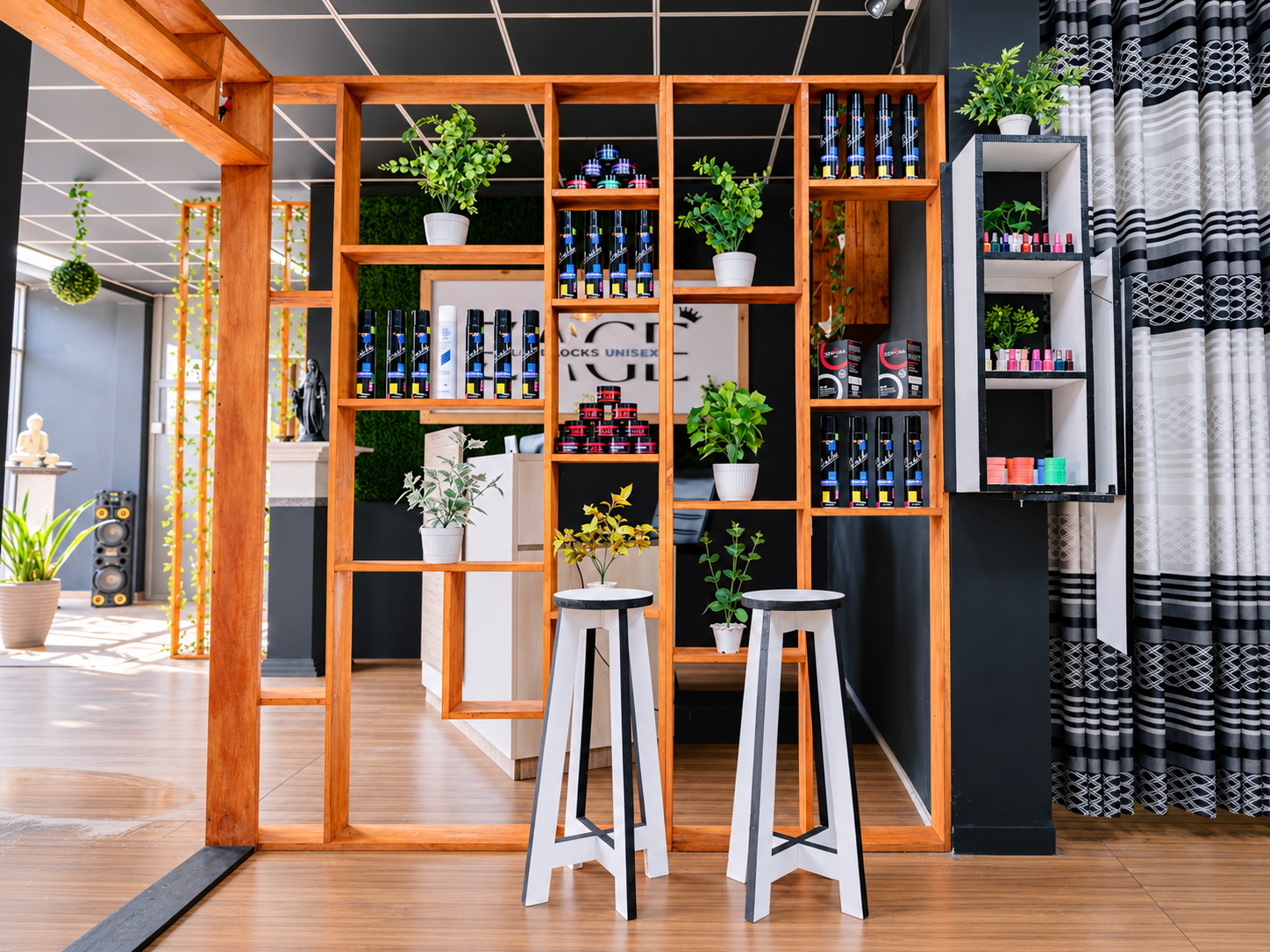 Salon Zage modern treatment products and serene space
