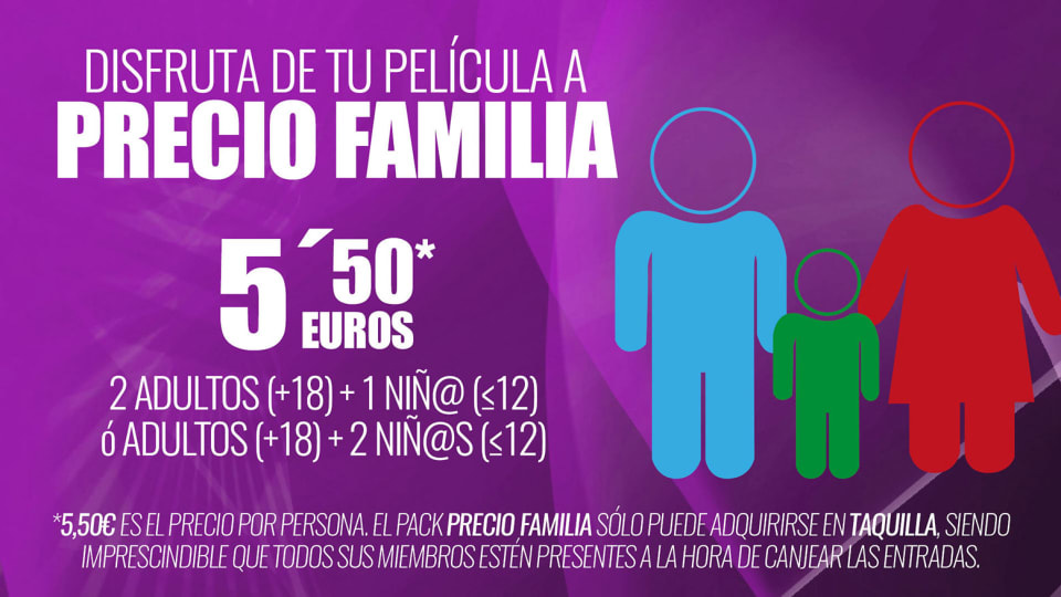<p>Disfruta de tu película a precios de familia</p>