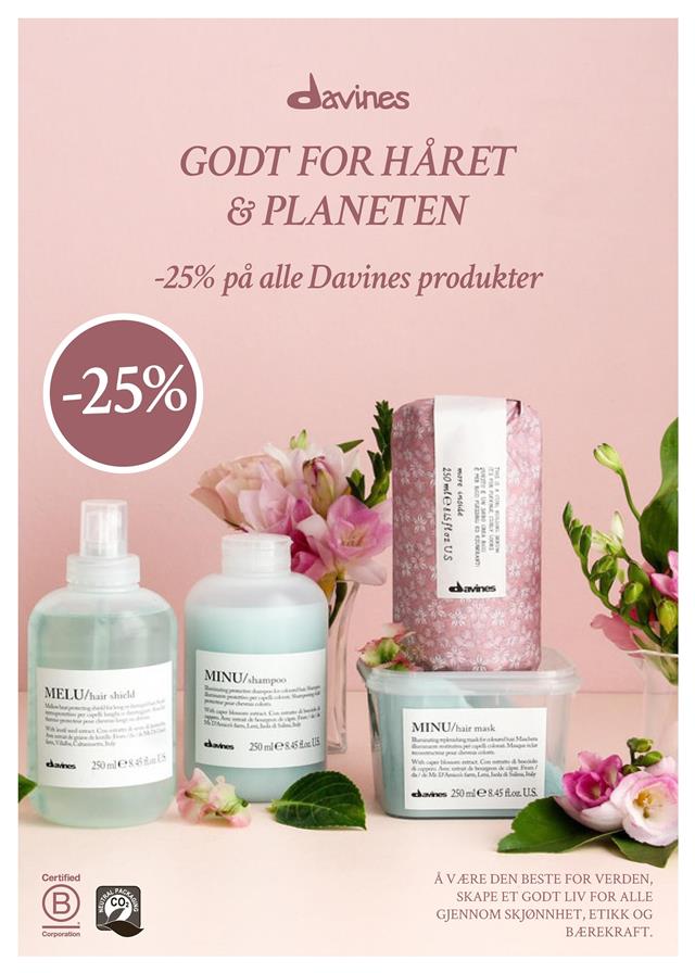 Artikkelbilde - -25% på alt fra Davines!