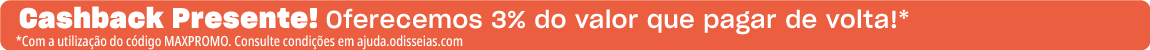 Cashback Presente! Receba de volta 3% do valor da sua compra!
