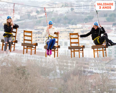 Circuito de Arborismo Panorâmico com 14 Pontes + Slide | 1 ou 2 Pessoas | Picoto Park - Braga