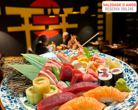 Sushi em Lisboa para Dois | 34 Peças de Sushi e Sashimi, Copo de Vinho e Sobremesa no AronSushi Estefânia