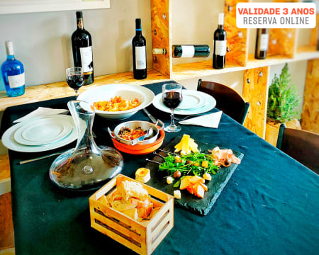 Menu Completo com Pratos Italianos, Vinho e Sobremesa para Dois | Forno & Cia - Leiria