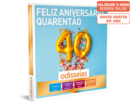 Feliz Aniversário Quarentão | 2500  Experiências