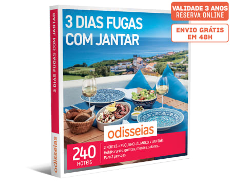 3 Dias Fugas com Jantar | 240 Hotéis