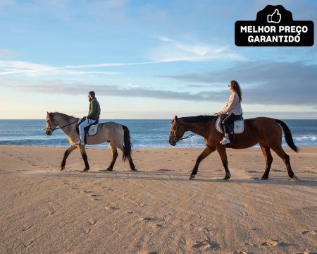 Passeio Romântico a Cavalo na Praia com Opção Sessão Fotos | 1h30 em Privado para Dois - Sines
