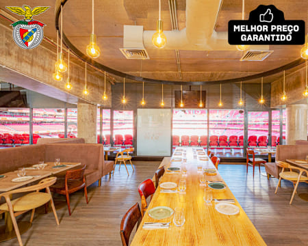 Presente SLB para Dois! Cheque Gourmet 25€ Luz by Chakall c/ Opção de Visita ao Estádio & Museu + Cachecol | Lisboa