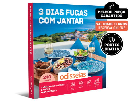 3 Dias Fugas com Jantar | 240 Hotéis
