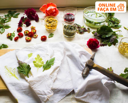 Aula Online em Directo Para Toda a Família | Impressão Botânica em Tecido - 1h30 | Kriya Atelier