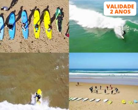 Aula de Surf - 1 ou 2 Pessoas | 2h | Praia do Castelo | Caparica