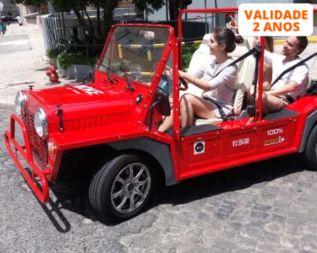 Passeio Turístico por Lisboa em Mini Moke + Brinde com Ginjinha | Até 3 Pessoas