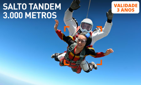 Salto Tandem 3.000 Metros - 5 Locais à Escolha