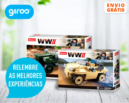 Pack 2 Veículos da Segunda Guerra Mundial - Camião + Carro Anfíbio | Entrega Grátis