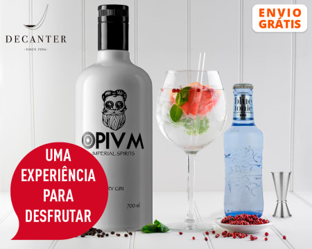 Faça Gin em Casa! Entrega Grátis | Gin Opivm Dry + 6 Águas Tónicas + 6 Copos + Especiaria + Acessórios