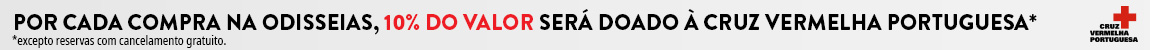 Por cada compra na Odisseias, 10% do valor será doado à Cruz Vermelha Portuguesa