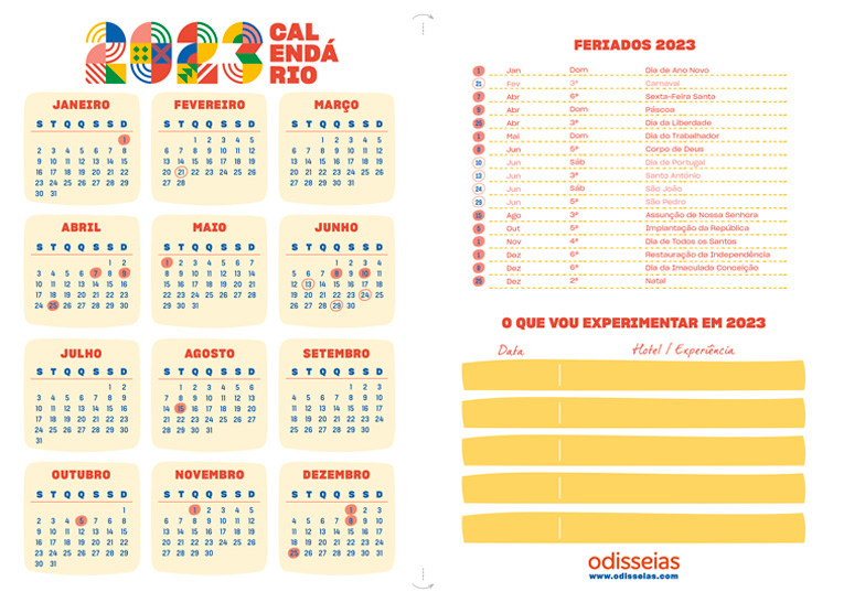 Odisseias Calendário 2023