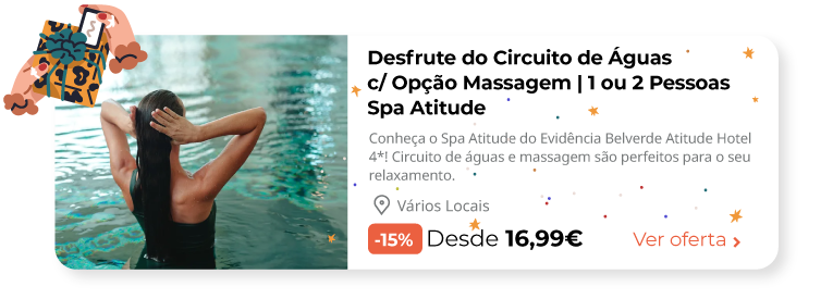 Desfrute do Circuito de Águas c/ Opção Massagem | 1 ou 2 Pessoas | Spa Atitude