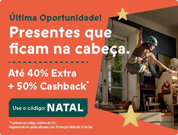 Última Oportunidade! Presentes que ficam na cabeça | até 40% desconto extra mais 50% de Cashback