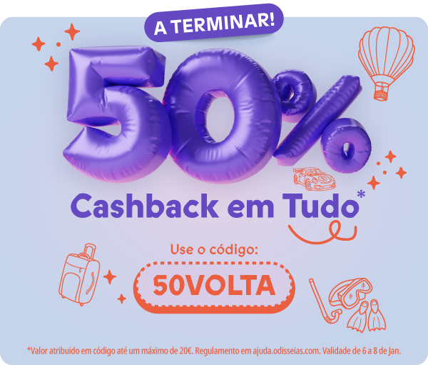 50% de Cashback em Tudo!