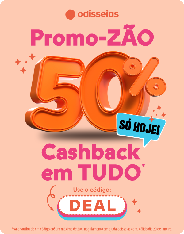 50% de Cashback em Tudo!