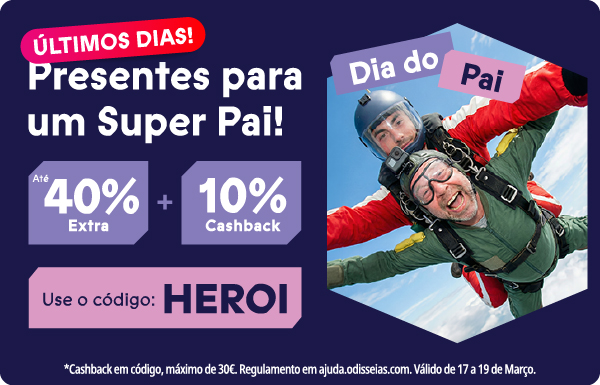 Código HEROI para até -40% extra e 10% cashback