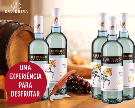 6 Garrafas de Lusitano Selecção Branco 2019 + Saca-Rolhas Ervideira | Entrega Grátis em Casa 6 Garrafas de Lusitano Selecção Branco 2019 + Saca-Rolhas Ervideira | Entrega Grátis em Casa