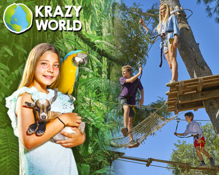 Krazy World Zoo | Entrada de 2 Adultos + 1 Criança Krazy World Zoo | Entrada de 2 Adultos + 1 Criança