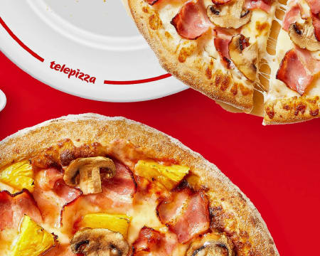 Telepizza Baixa da Banheira | Menu Completo para Dois com Entrada, Pizzas, Sobremesa e Bebidas