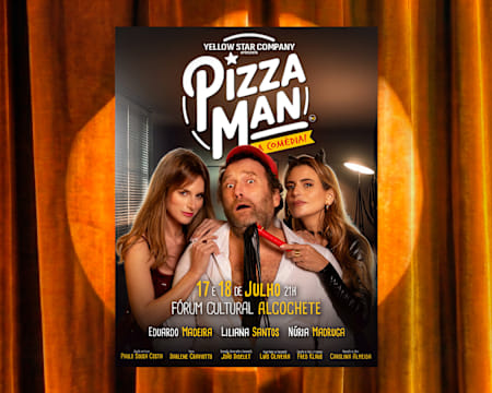 17 e 18 de Julho! Bilhetes para a Comédia «PIZZA MAN» no Fórum Cultural Alcochete