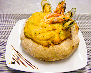 Portofino Restaurante para Dois | Açorda de Mariscos no Pão para Dois - Sesimbra