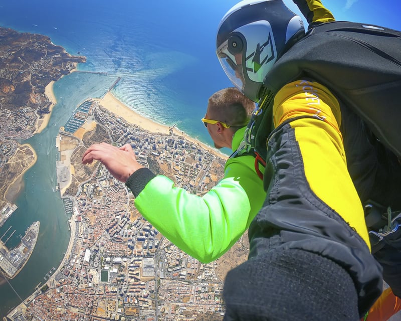 Tandem Skydive Salto de Paraquedas Algarve Cai 