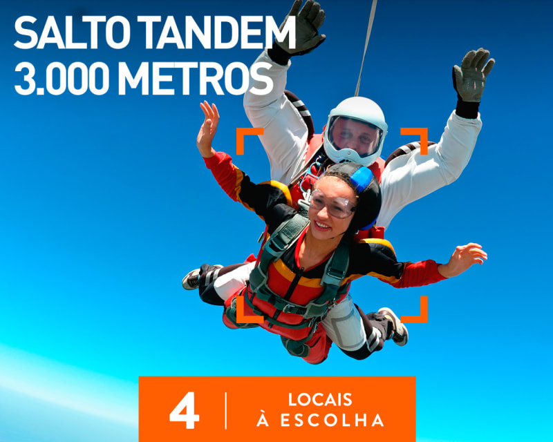 Salto Tandem a 3.000 Metros para Dois