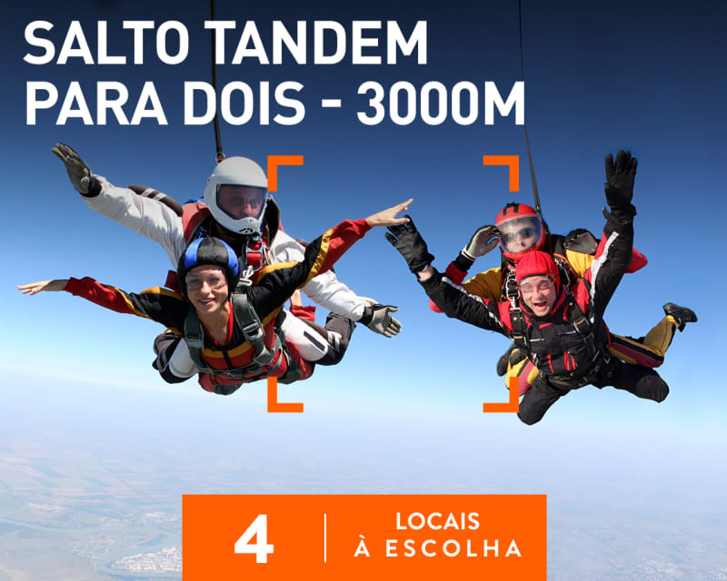 Salto Tandem a 3.000 Metros para Dois