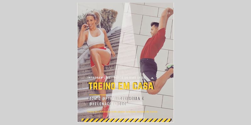 Treino Em Casa Com A Helena Coelho E O Pt Paulo Teixeira Instagram Live Todos Os Dias Exercicio E Danca Danca E Fitnessexperiencias Em Casa Odisseias