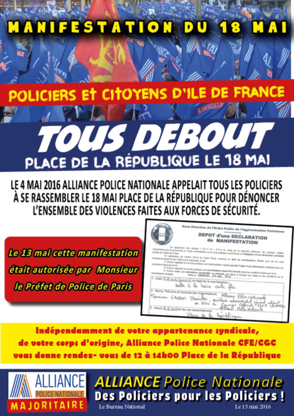 Alliance Police Nationale  comment se taper l'affiche