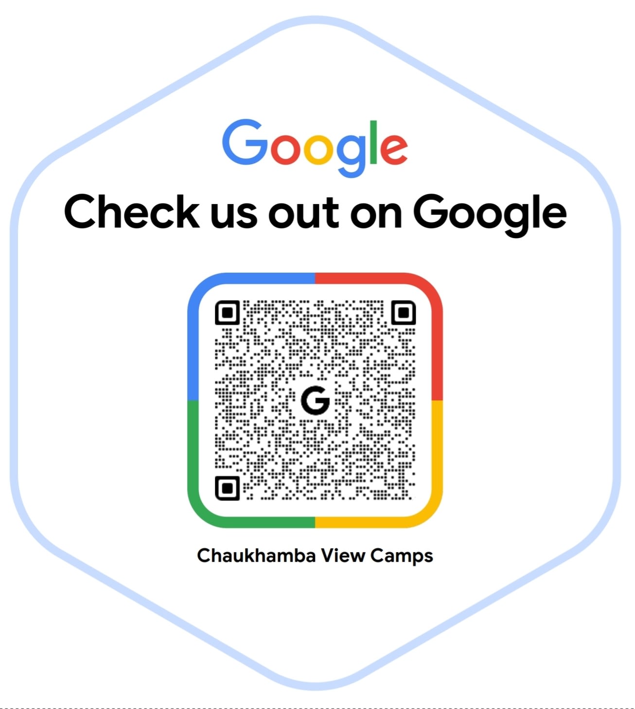 Google listing QR code for Chaukhamba View Camps