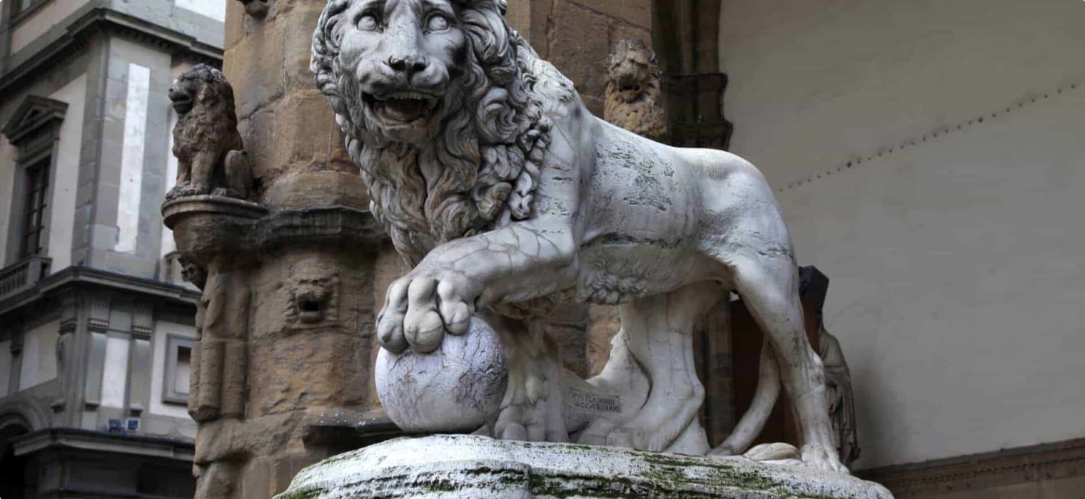 Tour of Italy, Renaissance Sculpture Medici Lion by Vacca in Florence