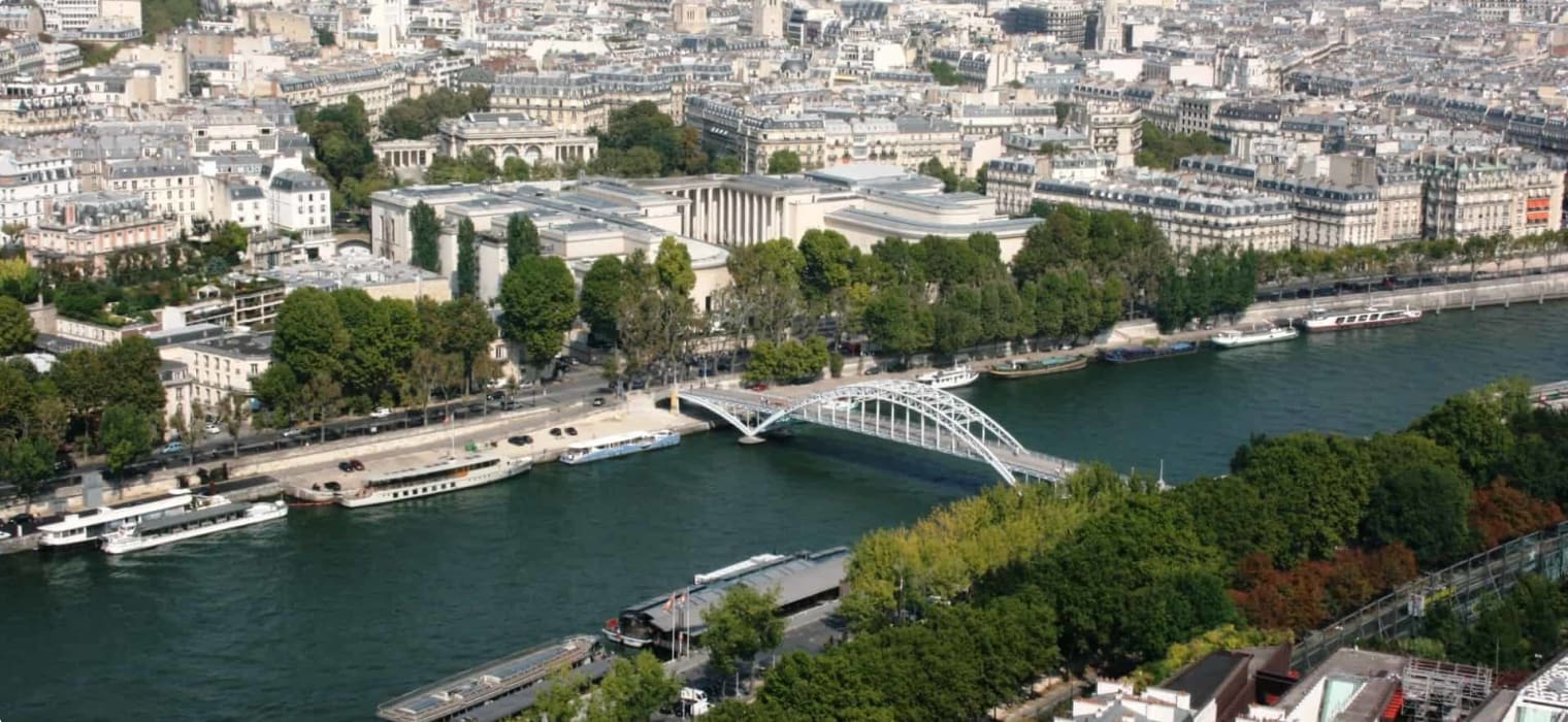 An aerial view of the Seine River.