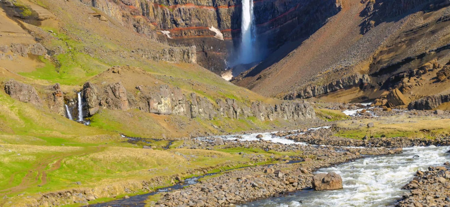 The Hengifoss waterfall in Iceland