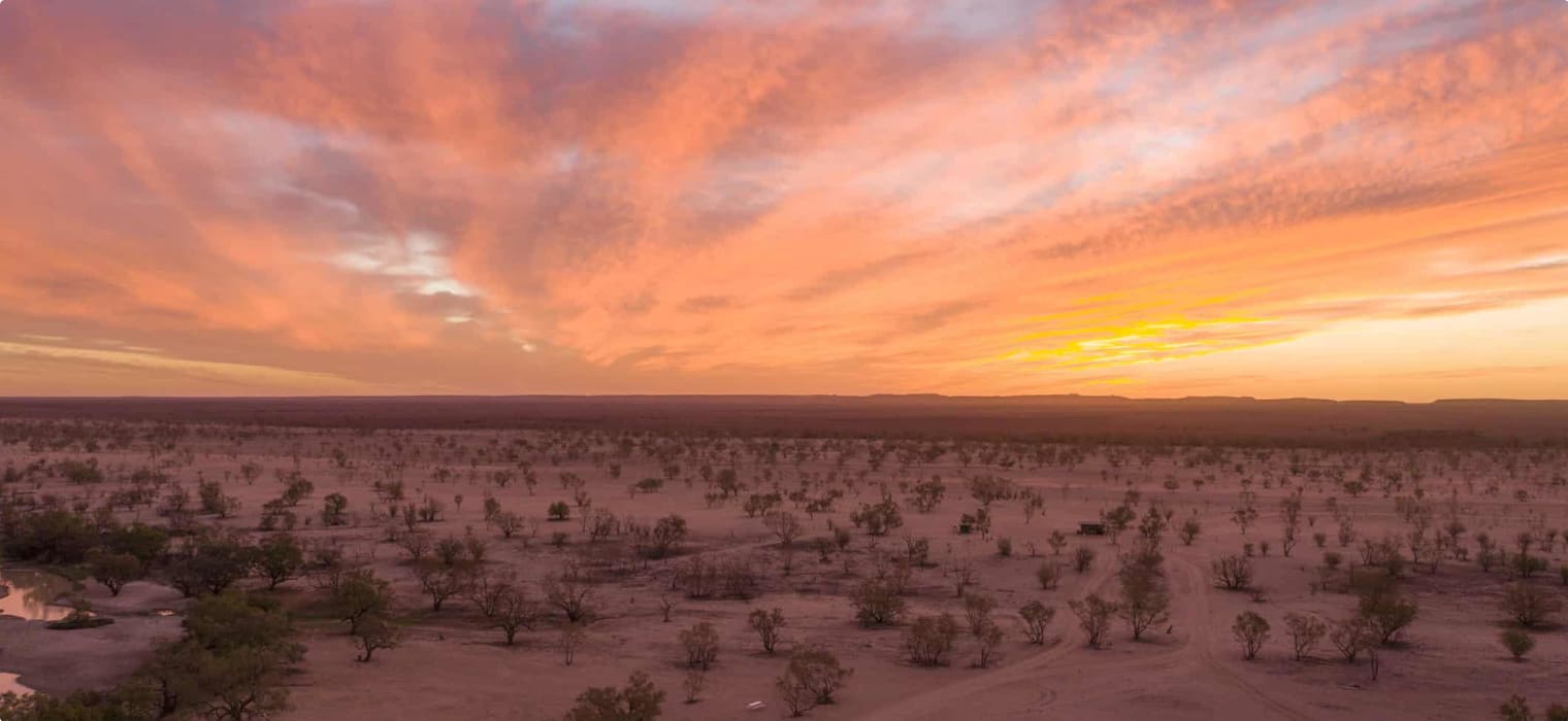 Sunset in the far outback.