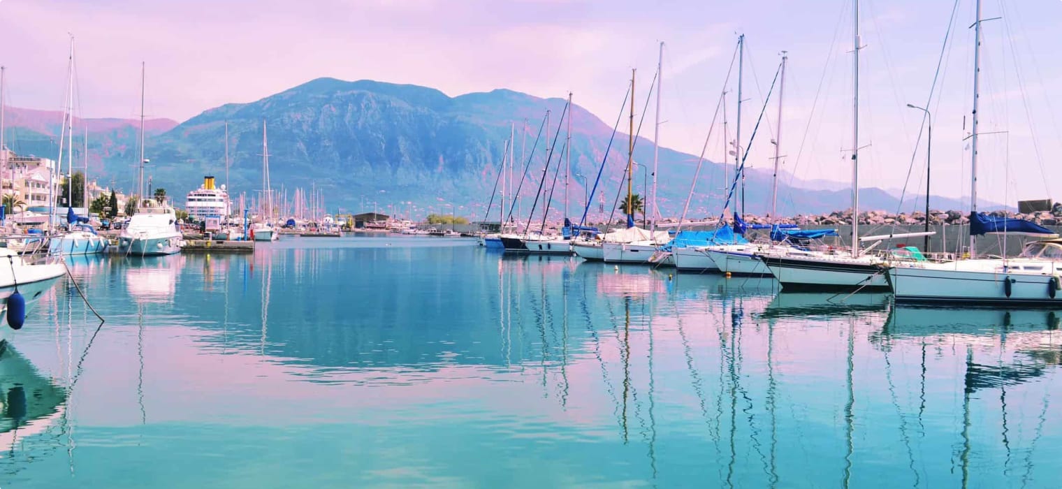 sunset landscape at Kalamata Greece