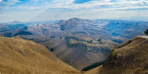 Te Mata Peak landscape view across surrounding hills and Heretaunga Plains