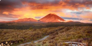 Sunset at Mt.Ngauruho, New Zealand Walking tour