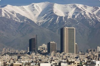 Persian Heritage small group Skyline of Tehran Alborz Mountains