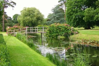 Britain garden with small canal