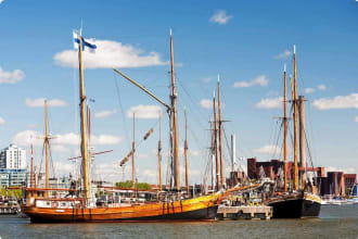 sailing ships in dock, Helsinki, Finland