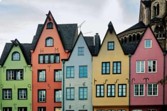 Colorful houses in Cologne