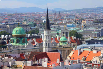 Vienna rooftops aerial view old town