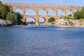 Pont du Gard on river Gardon Provance