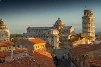 Pisa Italy Rooftops leaning tower